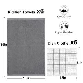 QAJ dishcloths 13x13 in front view, dense weave ideal for drying and wiping