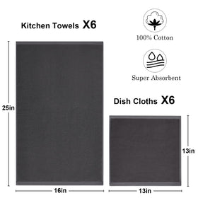 QAJ dishcloths 13x13 pack demonstrate quick-drying, lint-free surface for after-dish cleanup.