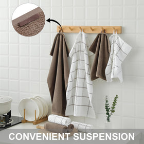 QAJ durable kitchen towels endure hundreds of washes with minimal lint.