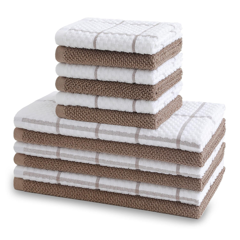 QAJ kitchen towels 16x25 inches, soft and highly absorbent for spills.