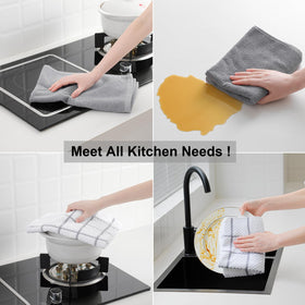 QAJ pack image shows six towels and six dishcloths ready for use
