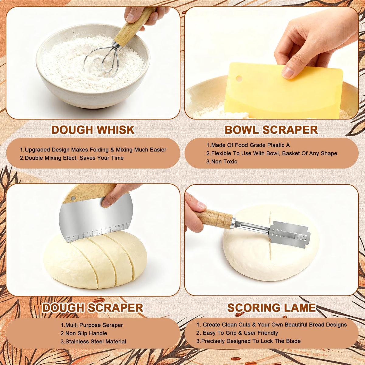 Qalvyn bread lame with blades for clean scoring and controlled shaping.