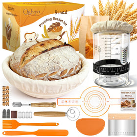 Qalvyn complete starter kit round banneton for even proofing and clean shaping