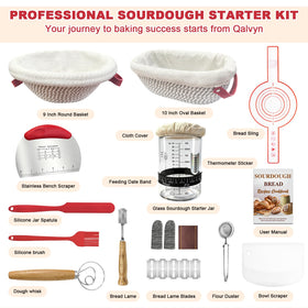Qalvyn Sourdough Oval Basket with breathable rope for even fermentation