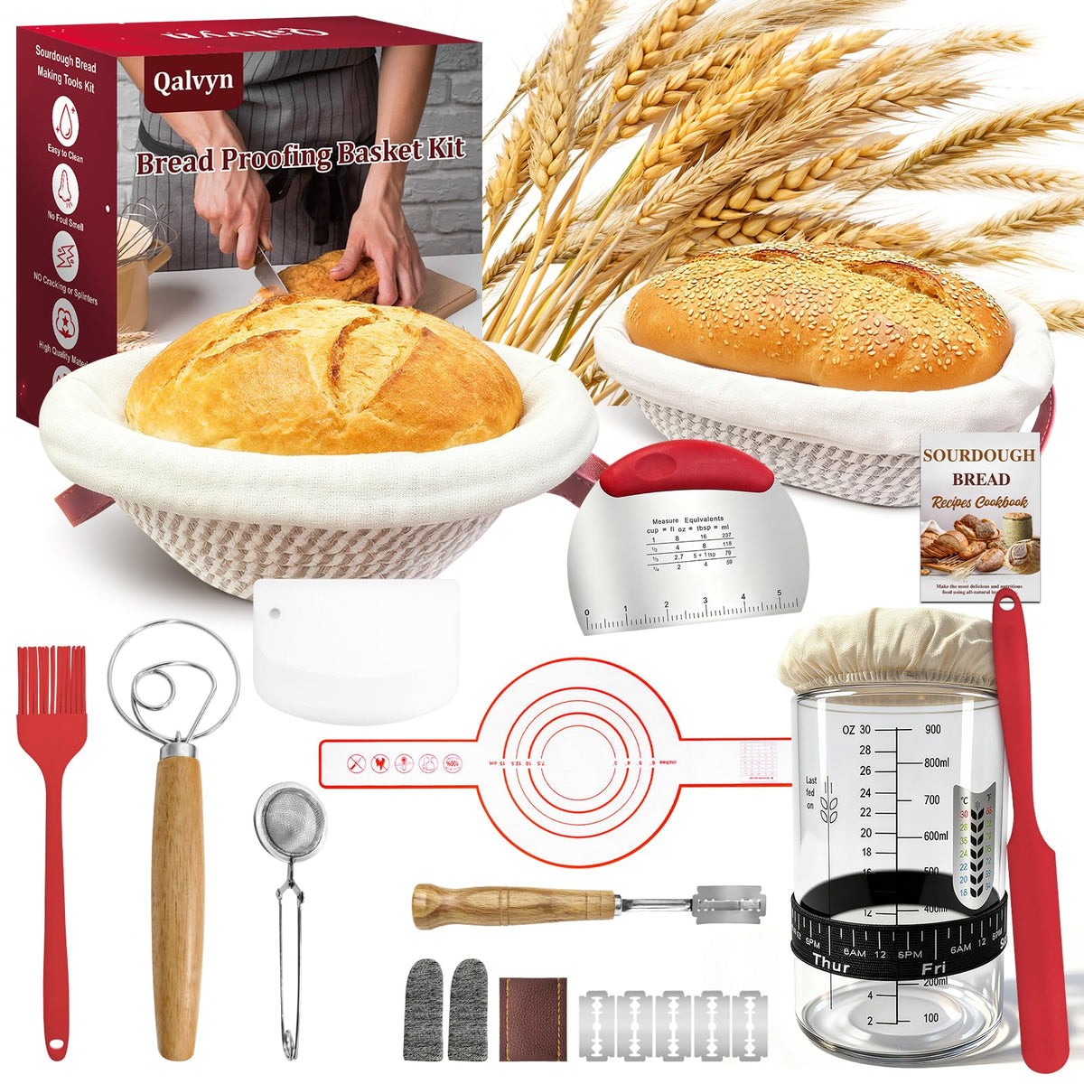 Qalvyn Sourdough Round Basket shaping spirals for a crisp crust