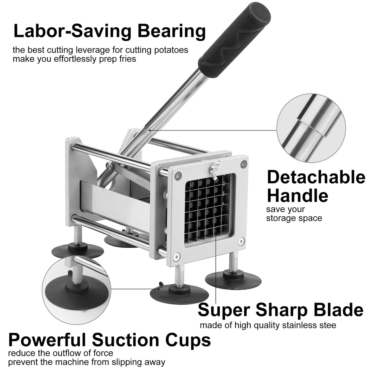 QangBoon blade half-inch demonstrates thick-cut fry options for restaurant-style potatoes.