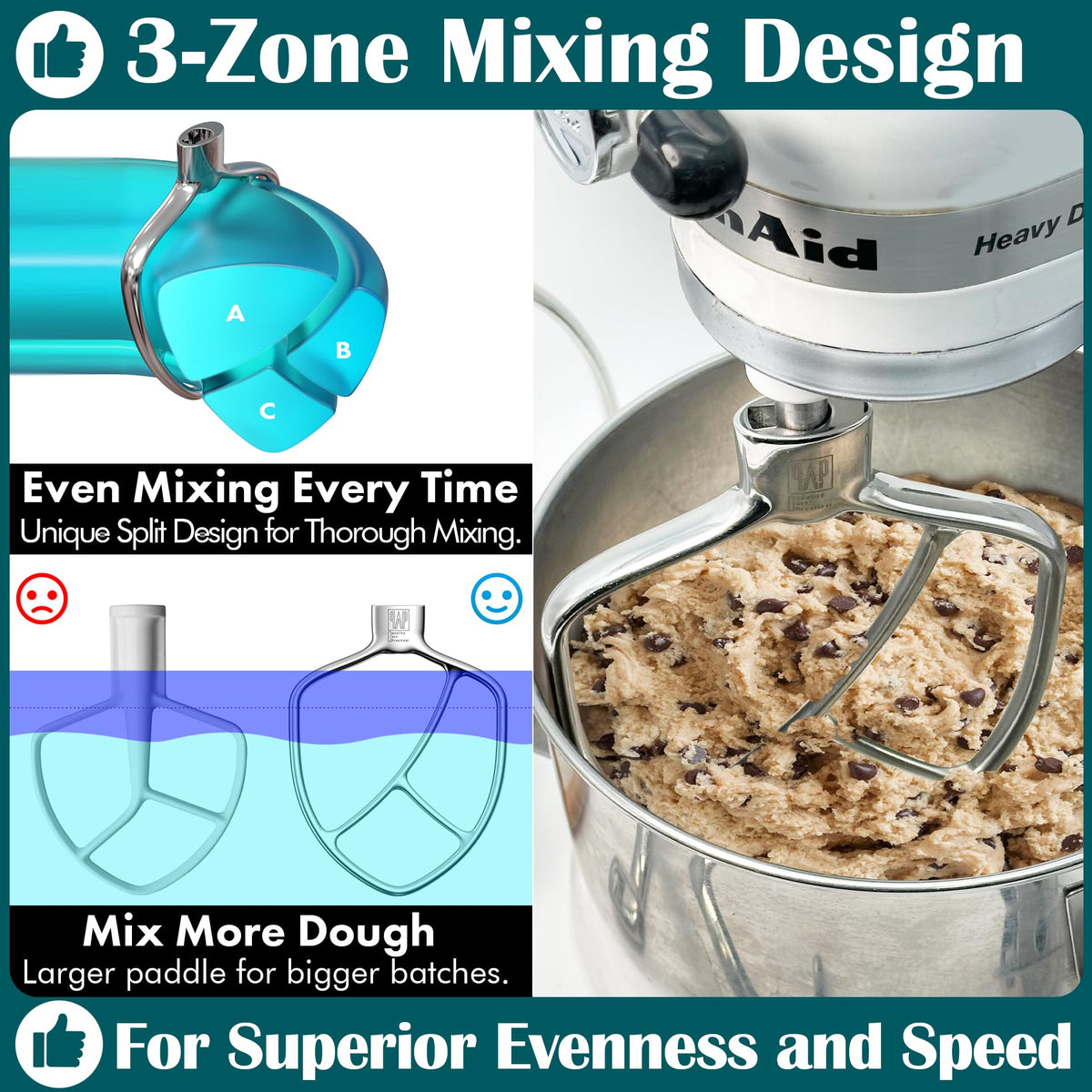 qAp Quality Art Practical beater ideal for cake batter cookies and pancakes with consistent results