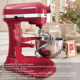 QAp Quality Art Practical hook compatible with 5 Qt KitchenAid models for versatile baking
