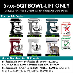 QAp Quality Art Practical compatible with 6 Qt KitchenAid models for heavy dough tasks
