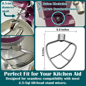 qAp kitchen aid paddle accessory; enhances mixing performance.