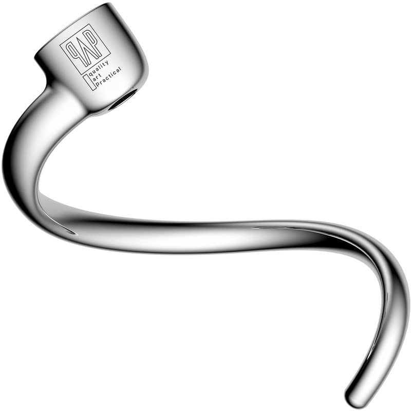 QAp Quality Art Practical stainless steel spiral dough hook enhances kneading for bread and pasta