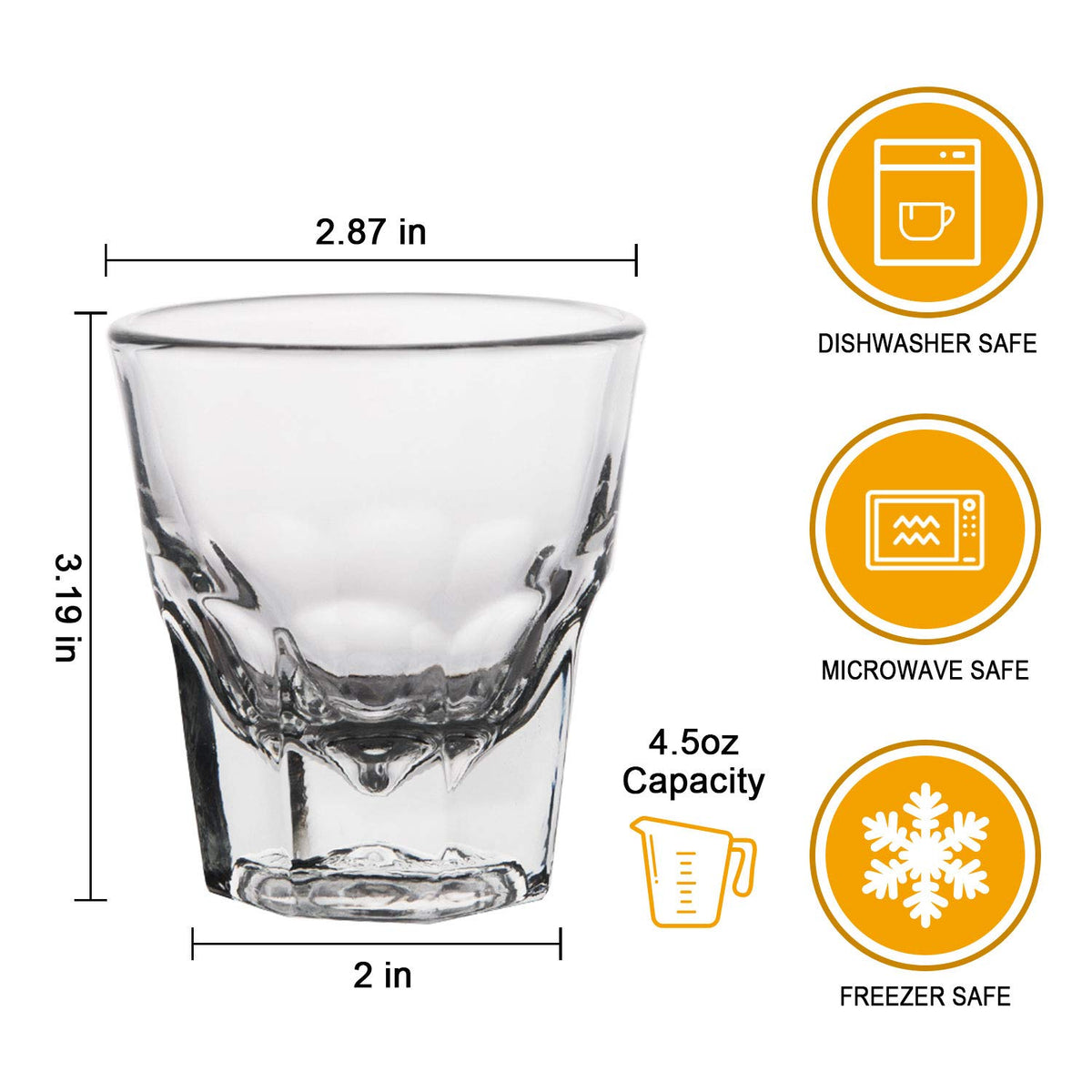 QAPPDA 4.5oz shot glasses ideal for whiskey and tequila