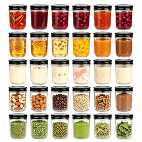 QAPPDA 6oz glass jar with lids showing clear contents for easy selection
