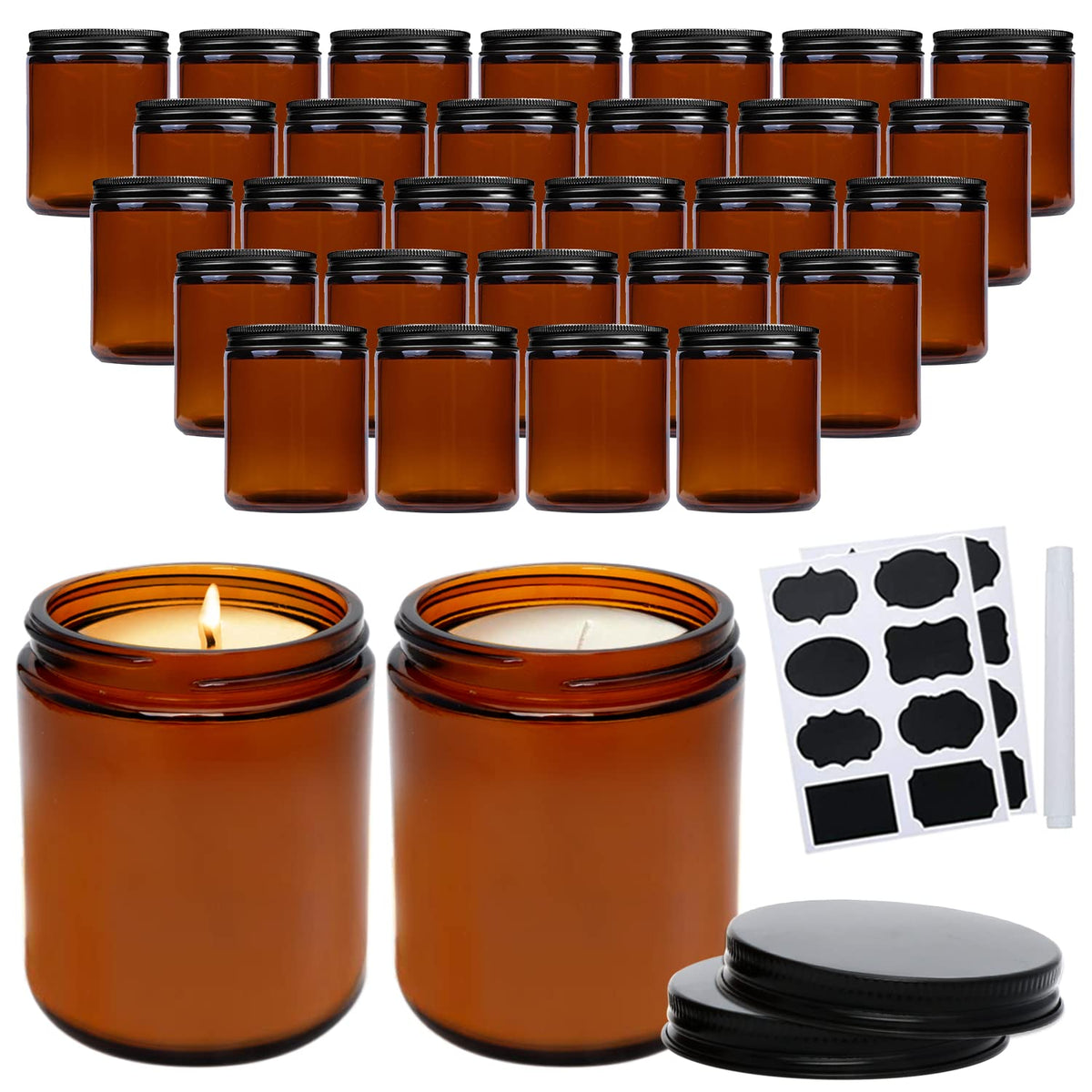 QAPPDA amber glass jar 8oz with amber-tinted glass for preserves and UV protection