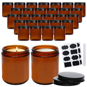 QAPPDA amber glass jar 8oz with amber-tinted glass for preserves and UV protection