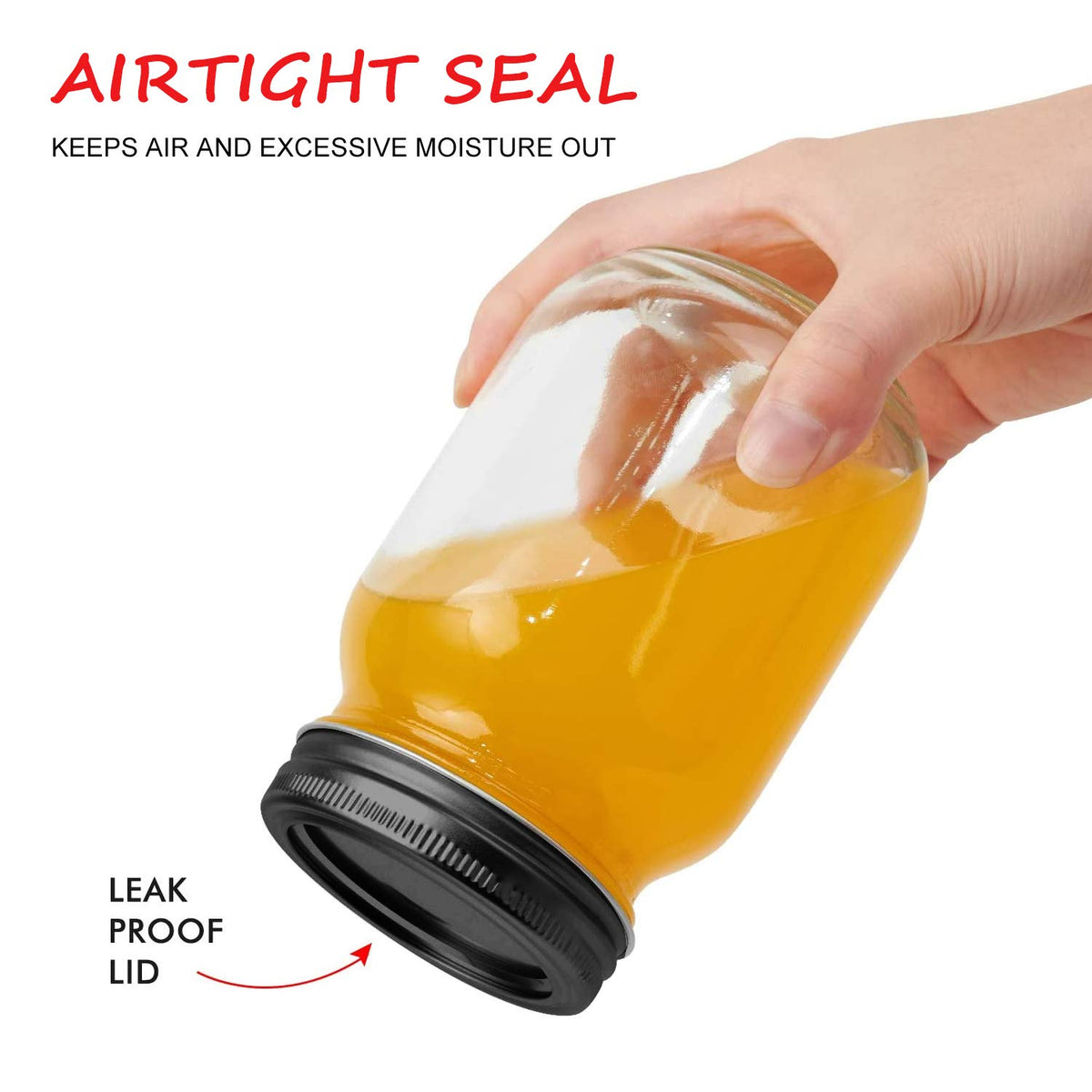 QAPPDA clear mason jar showcases contents for quick pantry checks.