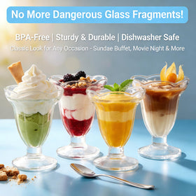 QAPPDA dishwasher-safe sundae glasses for easy cleanup
