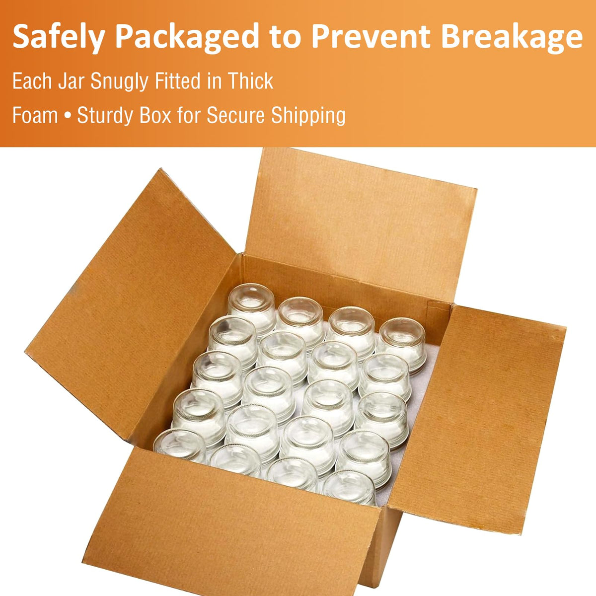QAPPDA packaging with thick foam protects jars during shipping