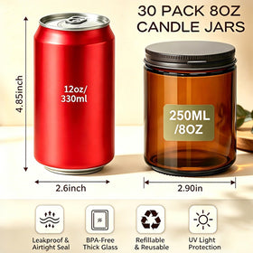 QAPPDA round amber jar with black lids displayed for elegant pantry storage