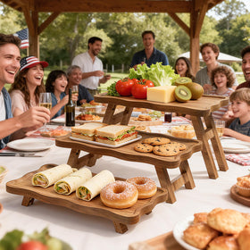 QAUUQQ Three-tier serving trays for appetizers and snacks