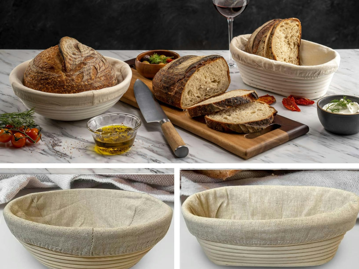 Qavinch artisan bread setup showing two shapes for sourdough