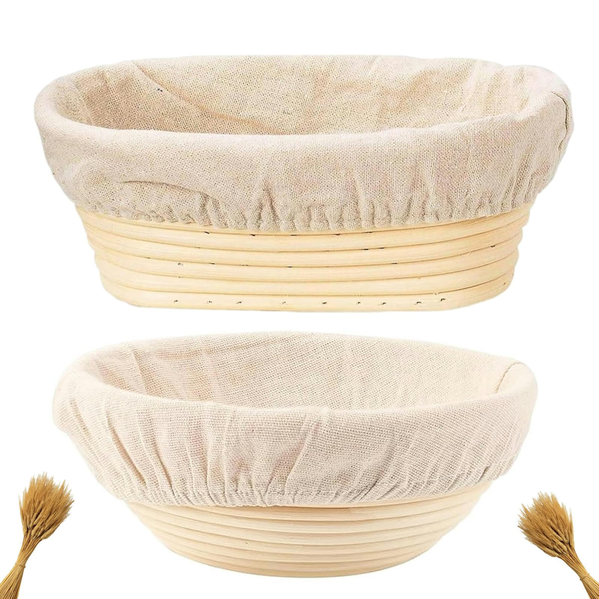 Qavinch oval proofing basket 10in for even dough rise and crisp crust