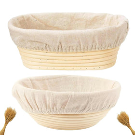 Qavinch oval proofing basket 10in for even dough rise and crisp crust