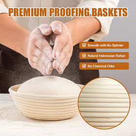 Qavinch round banneton basket 9in for round loaves with airy crumb