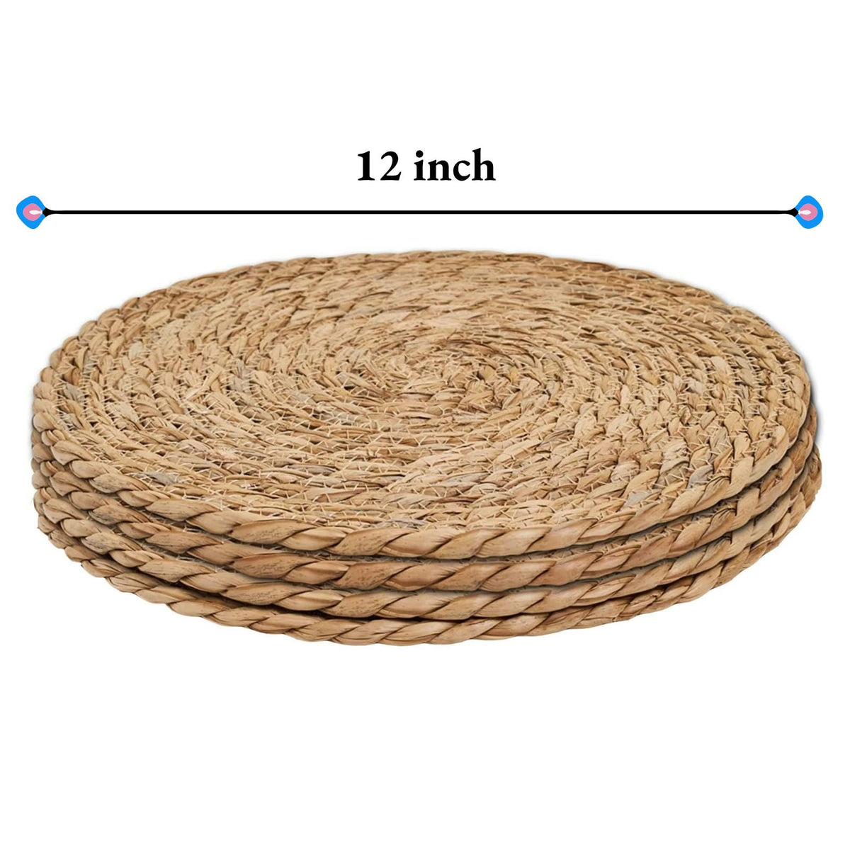 Qavinch round placemats on dining table setup highlighting rustic farmhouse style