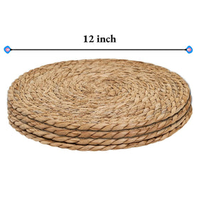 Qavinch round placemats on dining table setup highlighting rustic farmhouse style