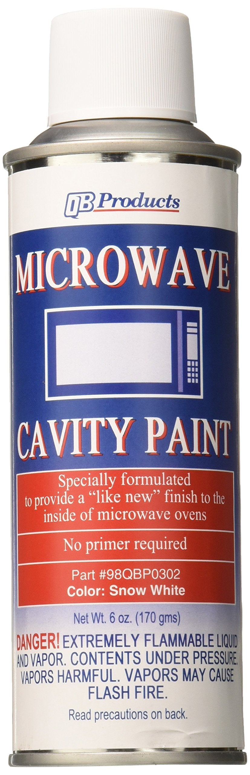 QB Products microwave cavity spray paint in snow white for a like-new interior finish