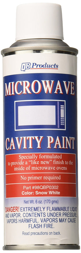 QB Products microwave cavity spray paint in snow white for a like-new interior finish
