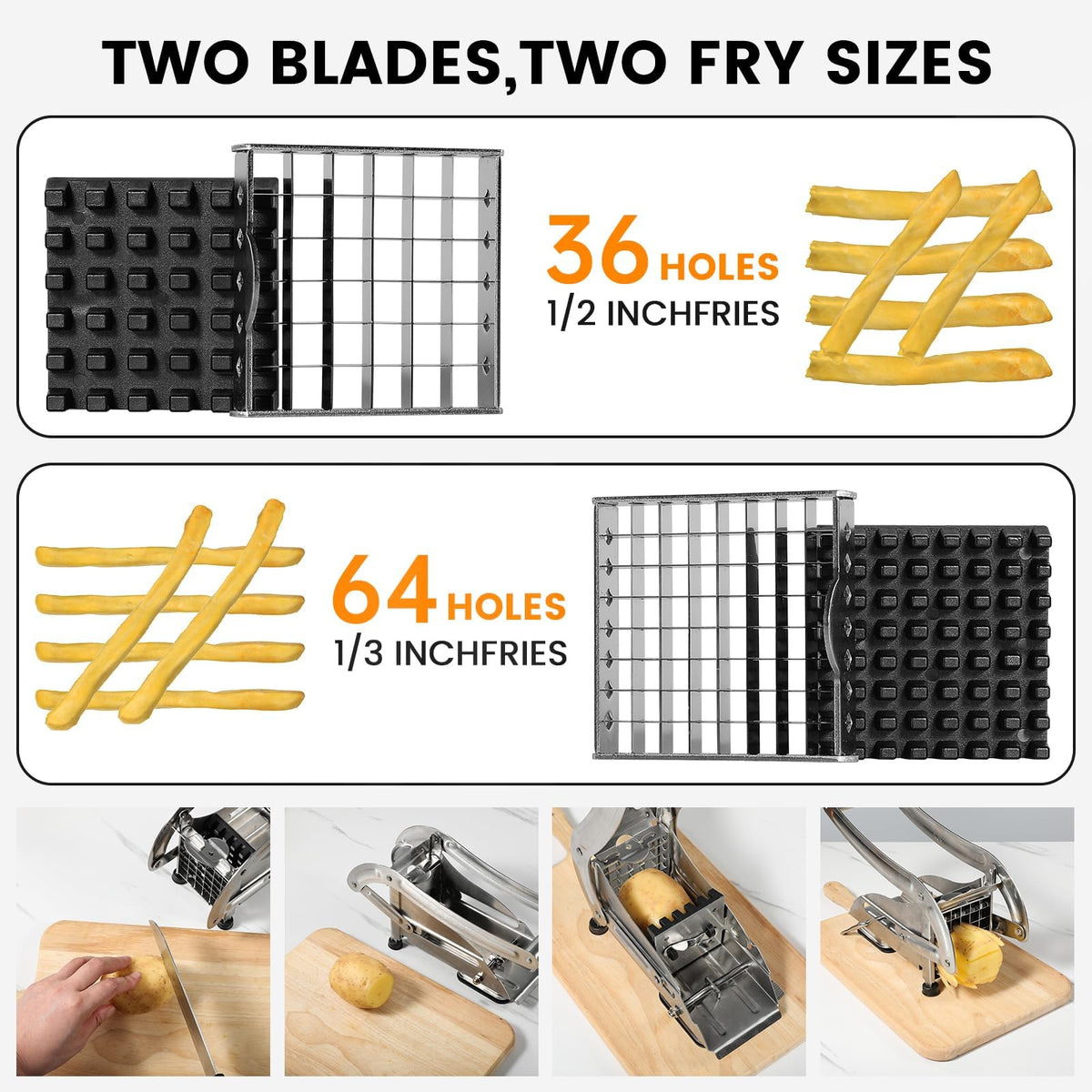QBGSFSYG potato slicer featuring 1-3 inch blade for thin cuts