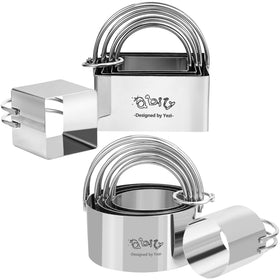 Qbily cookie cutters 10pc set with handle for easy grip