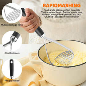 QBily masher stainless-steel wires head, durable and corrosion-resistant.
