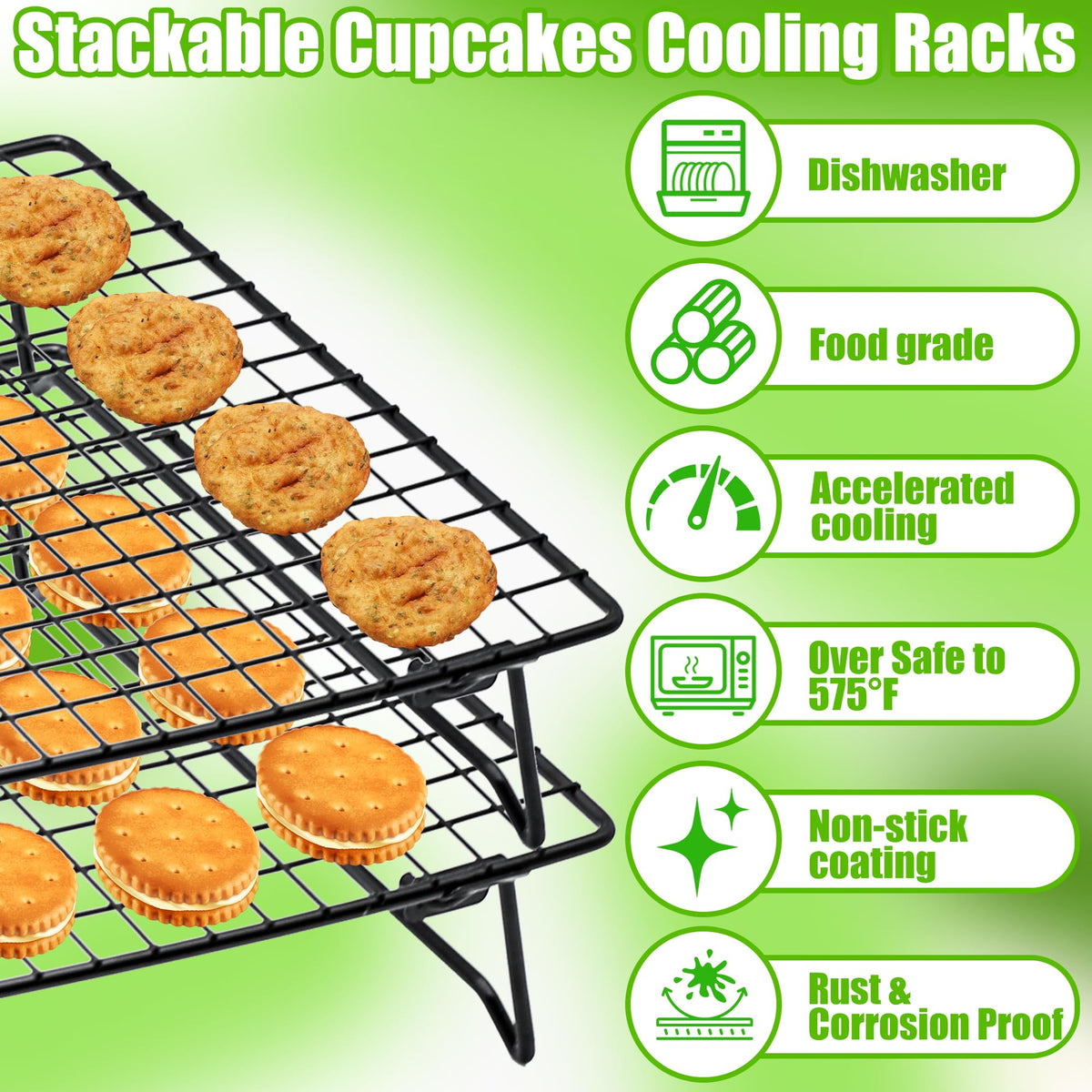 QCCTPUU collapsible legs cooling rack enables easy storage after use