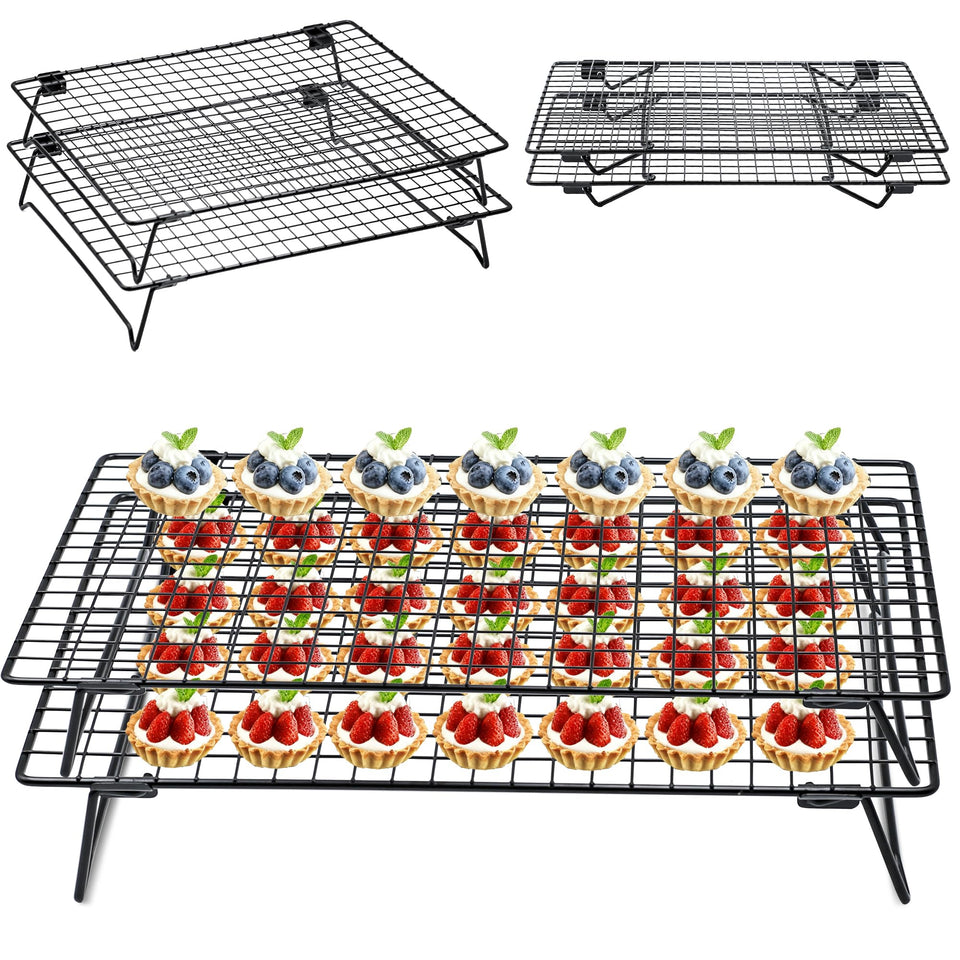 QCCTPUU stackable cooling rack 2-pack for efficient counter space and even cooling