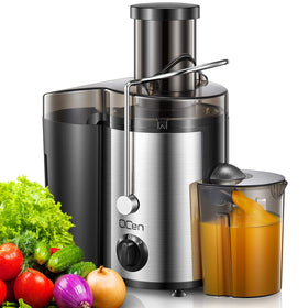 QCen juicer top view shows the 500W motor for efficient juice extraction