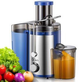 QCen Juicer 800W front view highlights a compact, powerful kitchen appliance.