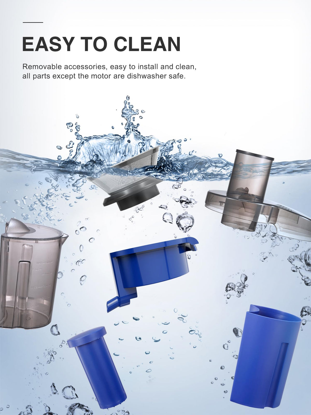 QCen Juicer dual speed control for soft and hard produce.