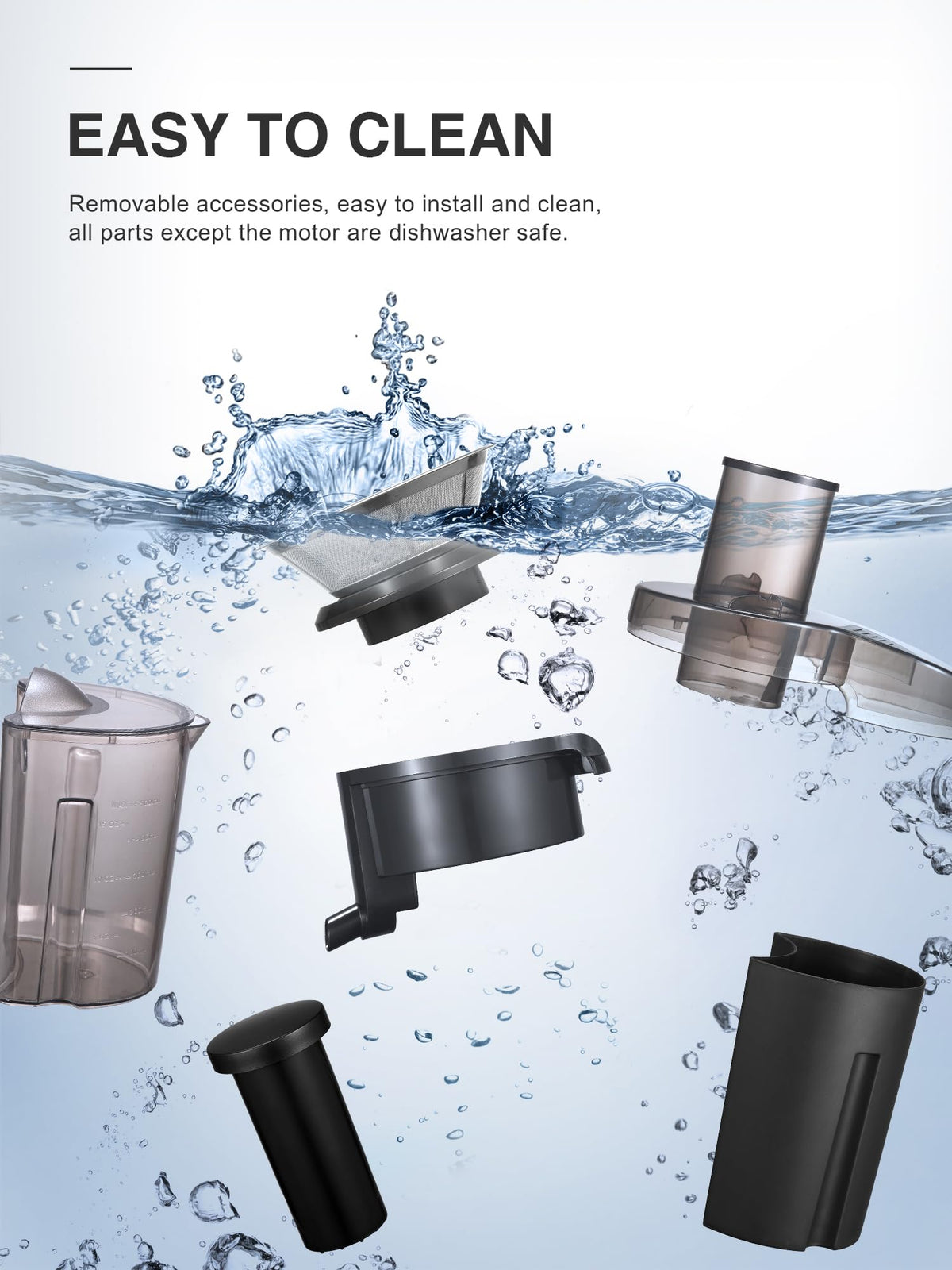 QCen stainless steel basket provides durable, easy-to-clean performance.