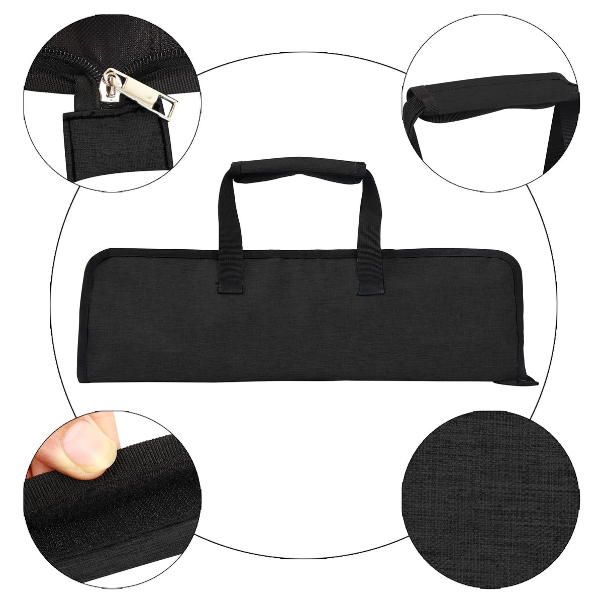 Qchengsan knife roll bag knife slots organized for up to 12 knives.