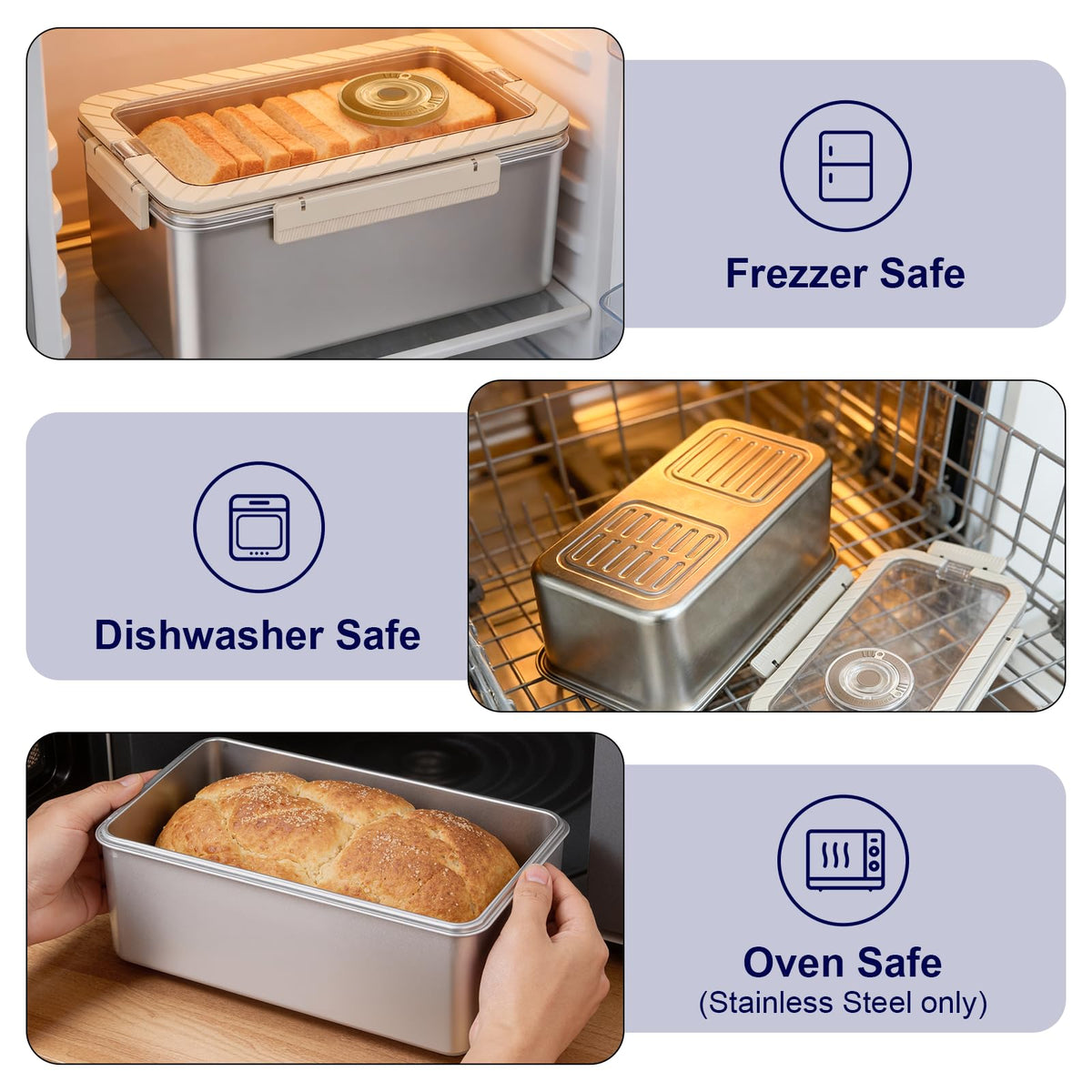 QCQHDU bread container multi-purpose for snacks and pantry