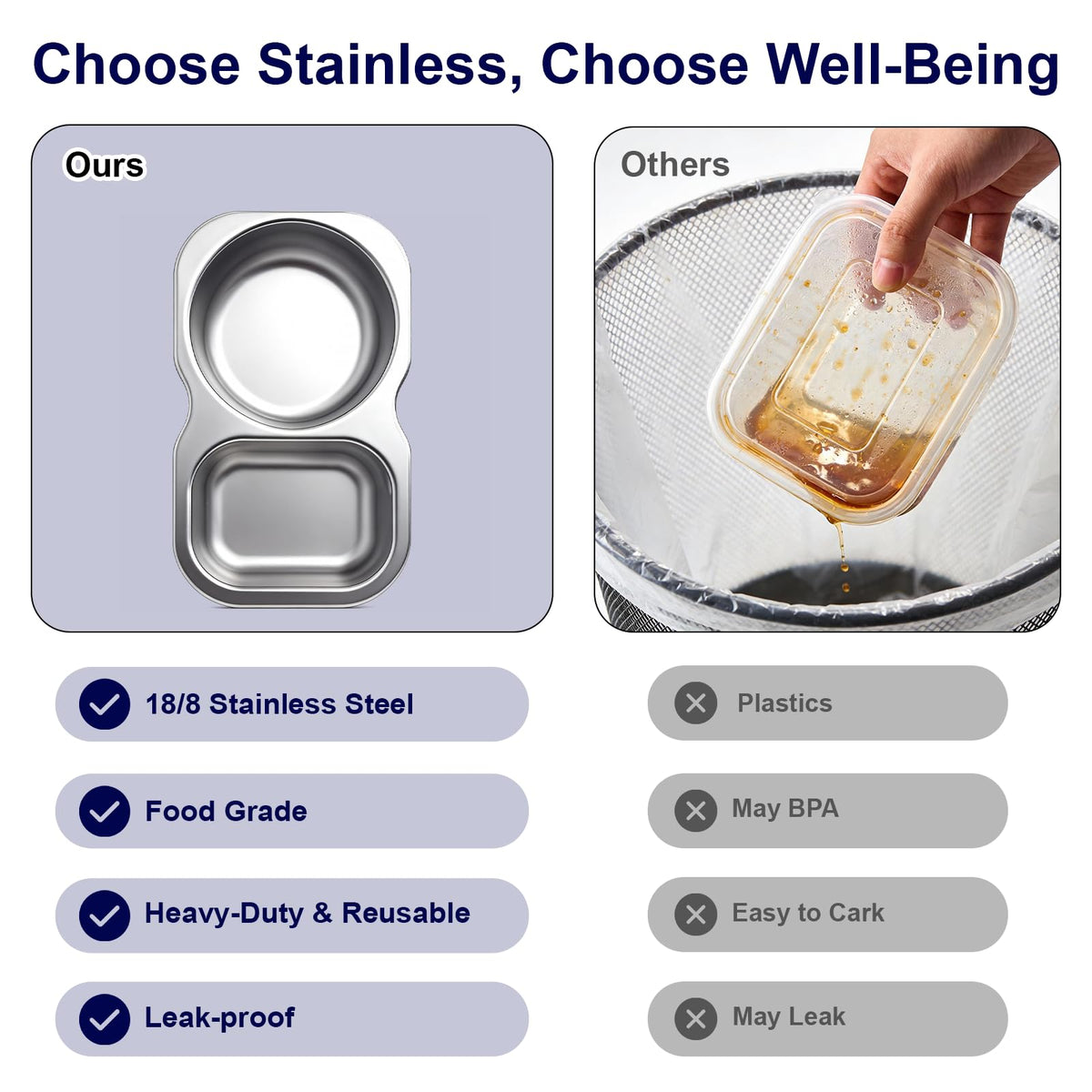 QCQHDU stackable design saves fridge and pantry space for easy storage.