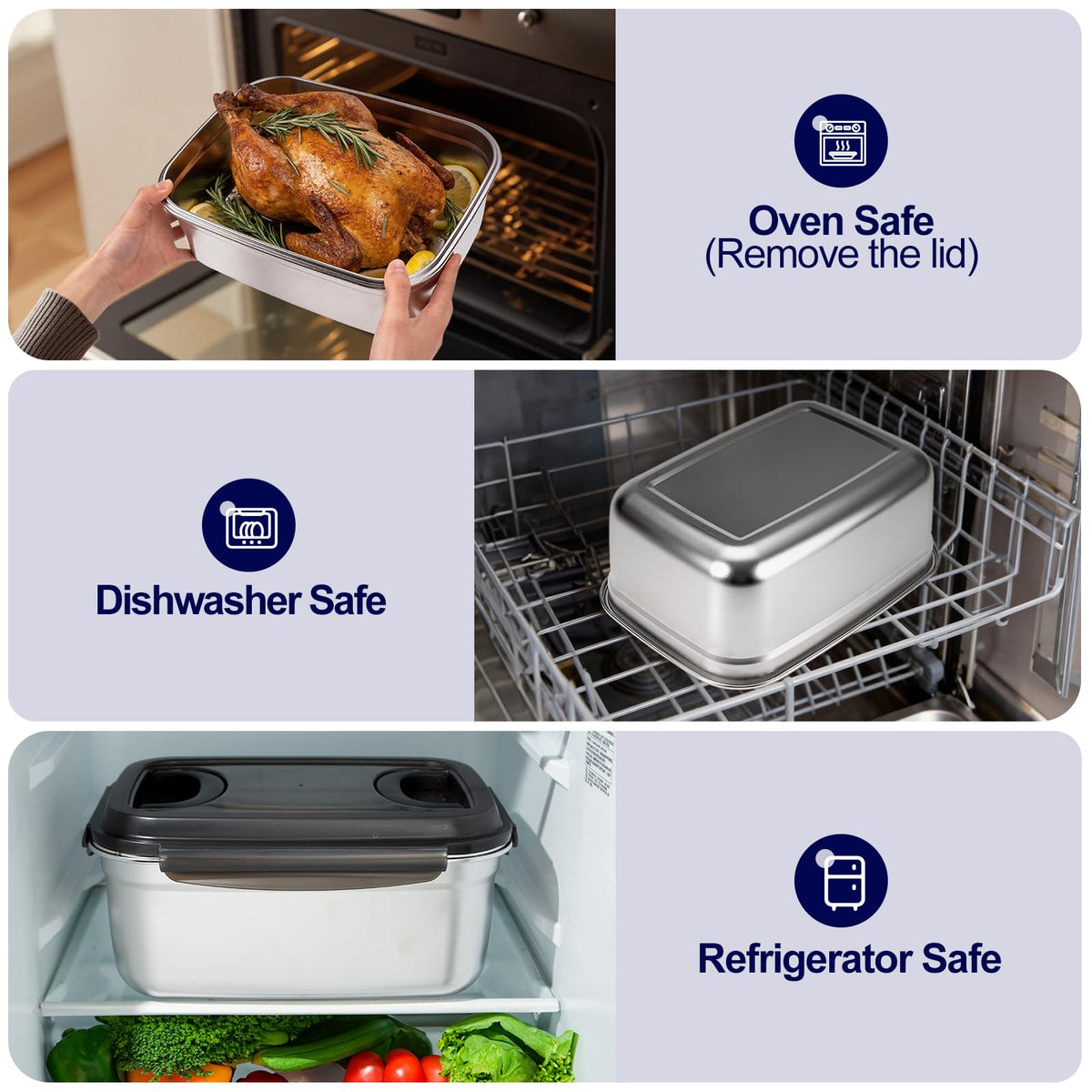 QCQHDU fridge-safe design fits in shelves and keeps fruits fresh.