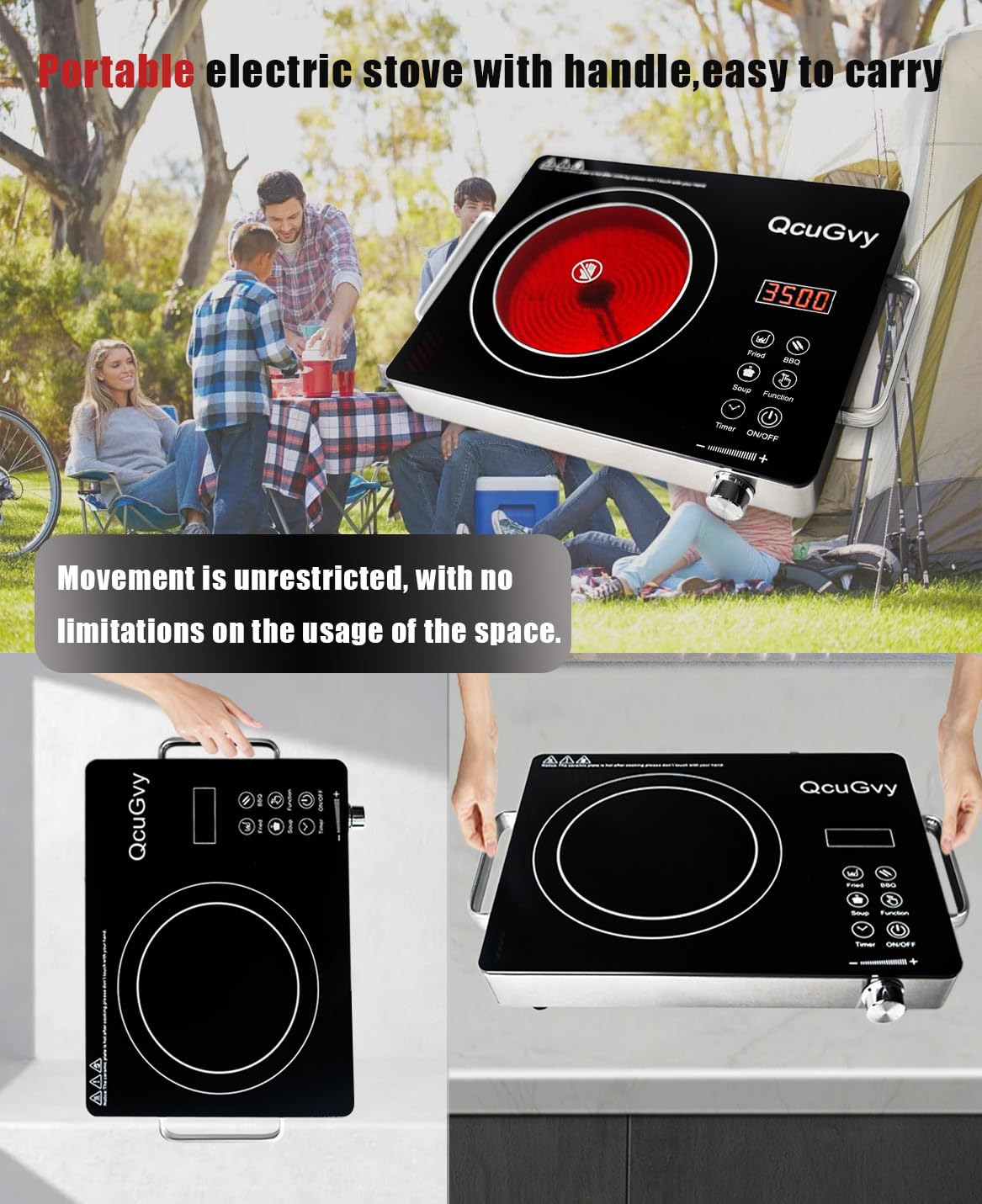 QcuGvy built-in cooling system speeds heat dissipation after use.