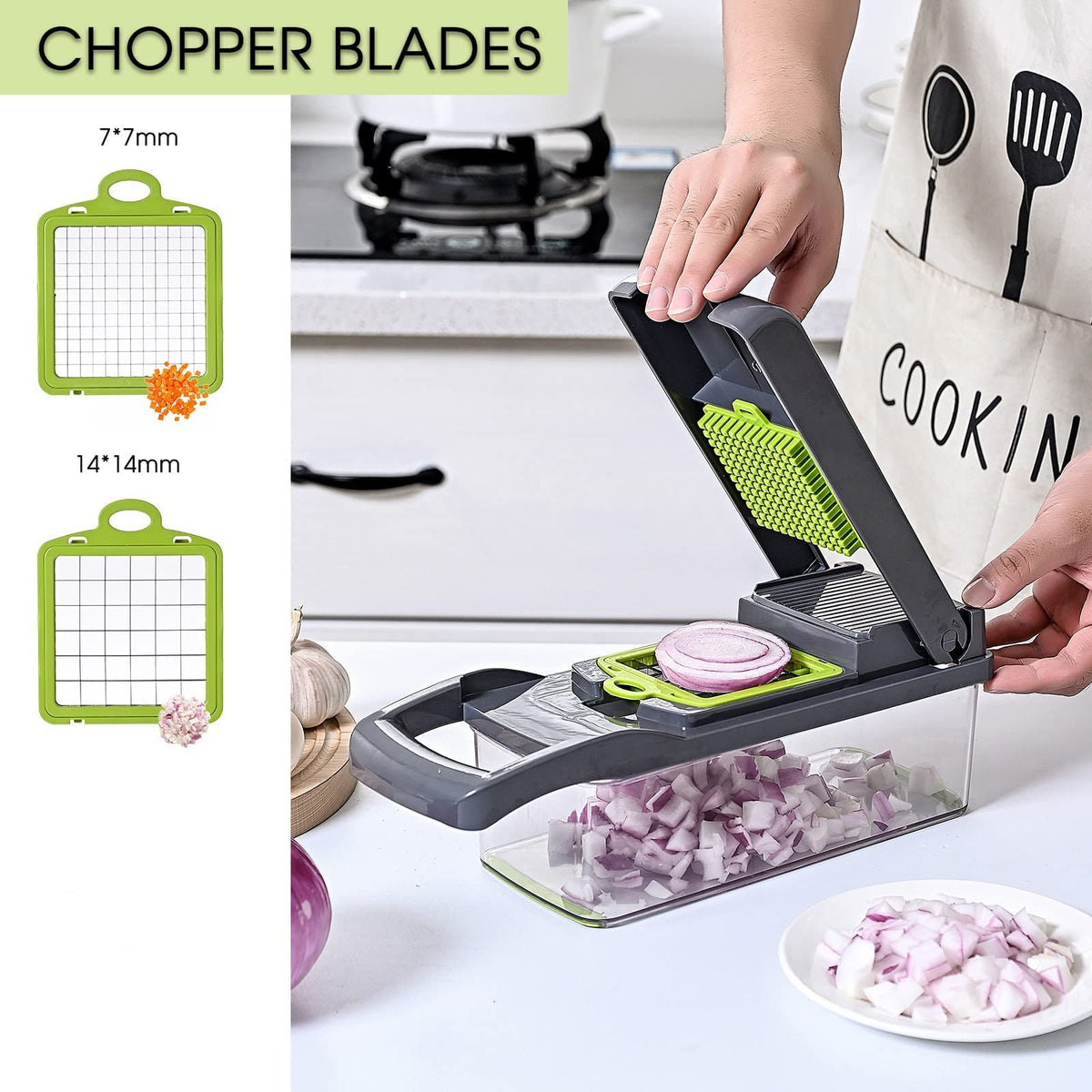 QDGMXIV stainless-steel blades close-up highlighting sharp cutting capability
