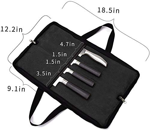QEES knife roll durable stitching for long lasting kitchen travel companion.