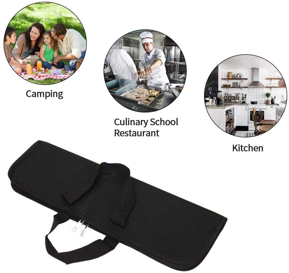 QEES knife roll zipper closure secures tools during transit.