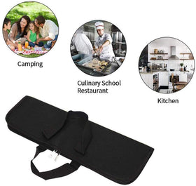 QEES knife roll zipper closure secures tools during transit.